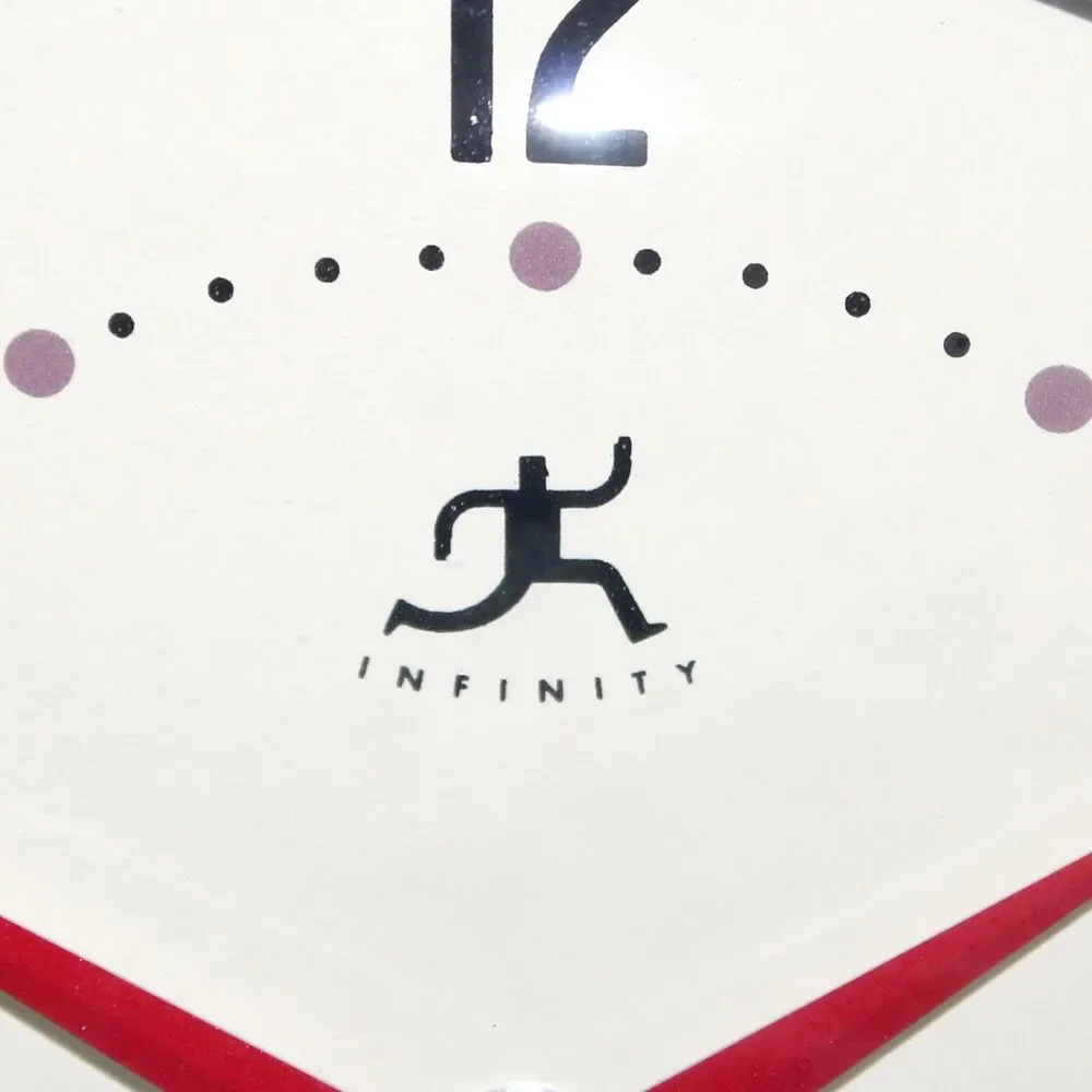 Infinity Retro Wall Clock Red round 9.5